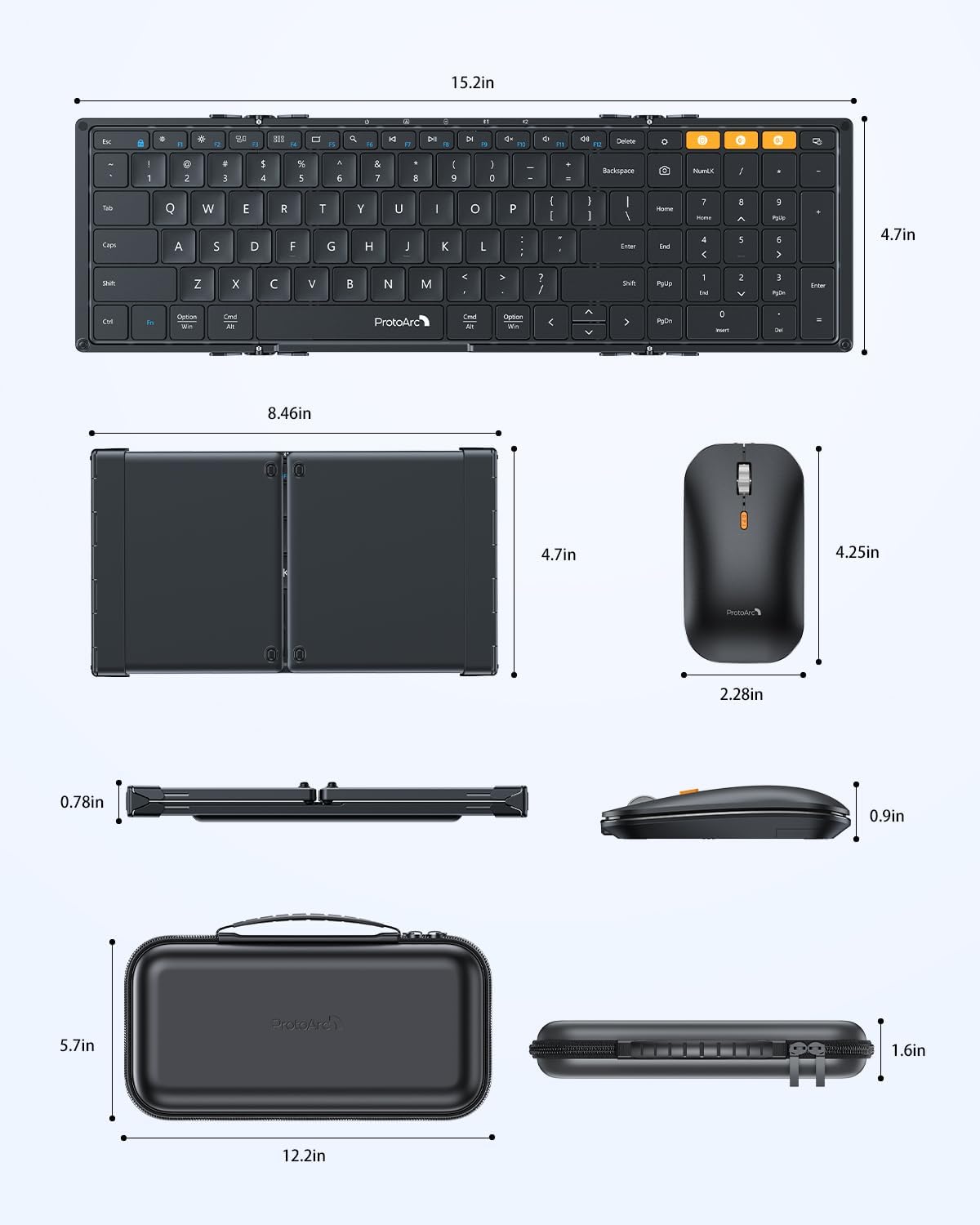 ProtoArc Foldable Keyboard and Mouse